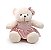 Urso de Pelúcia Bege com Vestido Rosa Claro 32x28x25cm 1 Unidade - Ref 1114590F Cromus - Imagem 1