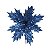 Flor de Natal Poisentia Azul Marinho com Glitter - Flores Cabo Curto - Ref 1920464 Cromus - Imagem 1