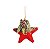 Enfeite Estrela de Pendurar de Madeira Vermelha com Arranjo 25cm - Coleção Chale - Ref 1697345 Cromus - Imagem 1