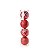 Bolas de Natal Vermelha e Branca Arabesco e Gomos 12cm Jogo com 4 Unidades - Ref 1712750 Cromus - Imagem 1