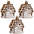 Enfeites Pendurar Casinhas Douradas e Branco 5x5x3cm com 3 Unidades - Ref 1350778 Cromus - Imagem 2