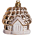 Enfeites Pendurar Casinhas Douradas e Branco 5x5x3cm com 3 Unidades - Ref 1350778 Cromus - Imagem 1