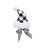 Galho Pick Gorro de Natal Xadrez Preto e Branco 25x10x4cm com1 Un - Ref 1203728 Cromus - Imagem 1