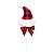 Galho Pick Gorro de Natal Xadrez Preto e Vermelho 25x10x4cm com1 Un - Ref 1203731 Cromus - Imagem 1