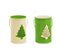 Balde com Pinheiros Branco e Verde 9x7cm com 2 Unidades - Ref 1212653 Cromus - Imagem 1