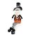 Boneco Esqueleto Sentado com Cartola e Colete de Caveira 40x25x10cm - Ref 29003624 Cromus - Imagem 1