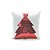 Almofada de Pelúcia Branca com Pinhero Paetê Vermelho 40x40x20xm - Ref 1611986 Cromus - Imagem 1