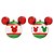 Bola de Natal Silhueta Mickey Branco, Verde e Vermelho 10cm com 2 Un - Ref 1699711 Cromus - Imagem 1