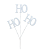 Pick de Natal Branco HO HO HO 35x20x1cm - Trend Candy - Ref 1026112 Cromus - Imagem 1