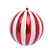 Bola de Natal Gigante Vermelho e Branco 25cm com 1 Unidade- Trend - Ref 1019745 Cromus - Imagem 1