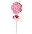 Pick Galho Candy Vermelho e Branco 45x15x1cm - Ref 1017429 Cromus - Imagem 1