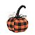 Abobora Decorativa Xadrez Laranja e Preta com Tule 25x15x15cm - Halloween - Ref 29003618 Cromus - Imagem 1