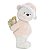 Urso de Resina Branco com Gorro Rosa Claro 13x6x9cm - Ref 1107674 Cromus - Imagem 1