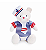 Urso de Pelúcia Branco com Roupa Marinheiro 28x25x20cm - Ref 29000531 Cromus - Imagem 1