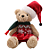 Ursa de Pelúcia Sentada com Vestido e Gorro Noel 34cm - Ref 1104630 Cromus - Imagem 1