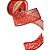 Fita Aramada de Natal Voal Vermelho com Estampa Missioni de Glitter 3.8x9.14cm - Ref 1614541 Cromus - Imagem 5