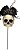 Pick Decorativo Crânio com Flores 9x27cm - Ref 29003606 Halloween - Cromus - Imagem 1