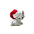 Enfeite de Resina Gato Branco com Gorro Noel 11cm - Ref RS1497 Tok da Casa - Imagem 1