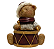 Enfeite de Resina Urso Sentado com Tambor 11cm - Ref RS1182 Tok da Casa - Imagem 1
