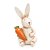Coelho de Cerâmica Sentado com Cenoura 13x6x6cm - Ref 1038287 Cromus - Imagem 1