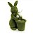 Coelho de Resina Flocado Grama com Cesta 27x18x10cm - Ref 1065166 Cromus - Imagem 1