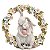 Guirlanda de Resina de Flores com Casal de Coelhos 26x25x9cm - Ref 1038137 Cromus - Imagem 1