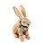 Coelho de Palha Trançada Sentado com Arranjo no Pescoço 33x25x16cm - Ref 1064689 Cromus - Imagem 1