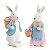 Casal de Mini Coelhos de Resina em Pé 15x7x5.5cm com 2 Un - Ref 1064629 Cromus - Imagem 1