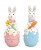 Casal Coelhos Sentados No Ovo Colorido 12.5x4x4cm com 2 Unidades - Ref Cromus - Imagem 1