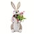 Coelho de Palha Italiana em Pé com Buque de Flores 36x15x16cm - Ref 1024241 Cromus - Imagem 1