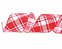 Fita Aramada de Natal Linho Xadrez Vermelho e Branco 6,3x914cm - Ref 1008675 Cromus - Imagem 1