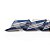 Fita Aramada de Linho Azul Petróleo com Listras Branca e Champanhe 6.3cm - Ref 1200527 Cromus - Imagem 1
