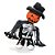 Boneco Abobora Esqueleto com Luz, Som e Movimento 11x25x30cm - Halloween - Ref 29006627 Cromus - Imagem 1