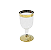 Taça Vinho Descartável Luxo Base Dourada 210Ml com 4Un - Silver Plastic - Imagem 1