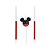 Vela de Aniversário Mickey Mouse com 3 Un - Silver Plastic - Imagem 1