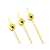 Palito de Petisco de Bambu com Bolinhas Douradas 12cm com 12Un - Silver Plastic - Imagem 1
