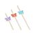 Palito de Petisco de Bambu com Borboletas Coloridas 12cm com 12Un - Silver Plastic - Imagem 1