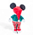 Mickey de Pelúcia em Pé com Roupa Xadrez Verde e Vermelha 60cm - Natal Disney - Ref 1058308 Cromus - Imagem 2