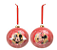 Bolas de Natal Disney Mickey e Minnie Vermelha 12cm com 2 Un - Ref 1058630 Cromus - Imagem 1