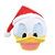 Cabeça Pato Donald de Pelúcia com Gorro Noel 15cm - Natal Disney - Ref 1105261 Cromus - Imagem 1
