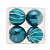 Bolas de Natal Lisa e Gomos Azul 10cm com 4Un - Bolas Natalinas - Ref 1205664 Cromus - Imagem 1