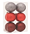 Bolas de Natal Vermelho, Vinho e Prata com Glitter 8cm - Ref 1207257 Cromus - Imagem 1