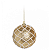 Bolas de Natal Dourada Glitter com Quadriculados Brancos 10cm com 4Un - Ref 1923747 Cromus - Imagem 1