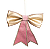 Enfeite Pendurar Laço de Corino Dourado com Veludo Rosa Chá 26cm - Ref 1107566 Cromus - Imagem 1