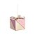 Enfeite de Pendurar Caixa de Presente de Corino e Veludo Rosa Chá 10cm - Ref 1107576 Cromus - Imagem 1