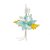 Flor de Natal Poisentia Verde Tiffany com Galhos Prata - Ref 1411744 Cromus - Imagem 1