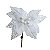 Flor de Natal Poisentia de Veludo Branca com Glitter Holográfico 25cm - Ref 1045069 Cromus - Imagem 1