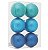 Bolas de Natal Glitter Azul, Verde e Azul Claro 8cm - Ref 1207266 Cromus - Imagem 1