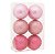 Bolas de Natal Glitter Sortido Rosa Claro, Pink e Rose 8cm - Ref 1207264 Cromus - Imagem 1