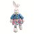 Coelha de Pé com Vestido Florido Azul e Rosa 45x18x9cm - Ref 1024320 Cromus - Imagem 1